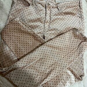 Anthropologie Pilcro Polka Dot Tan Pants Size 33 Tall